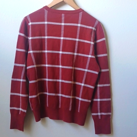 Ann Taylor Factory NWOT Crew Neck Sweater Rust Square Pattern Large - Picture 2 of 5
